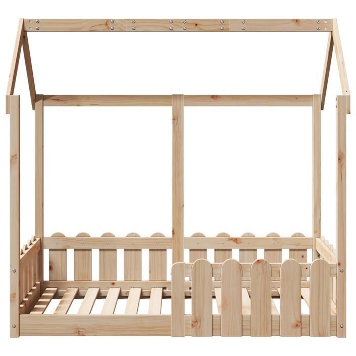 Cadre de lit d'enfants forme de maison 70x140cm bois pin massif - Photo n°4