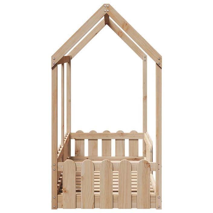 Cadre de lit d'enfants forme de maison 70x140cm bois pin massif - Photo n°5