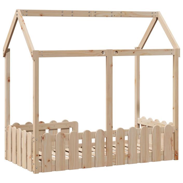 Cadre de lit d'enfants forme de maison 70x140cm bois pin massif - Photo n°6