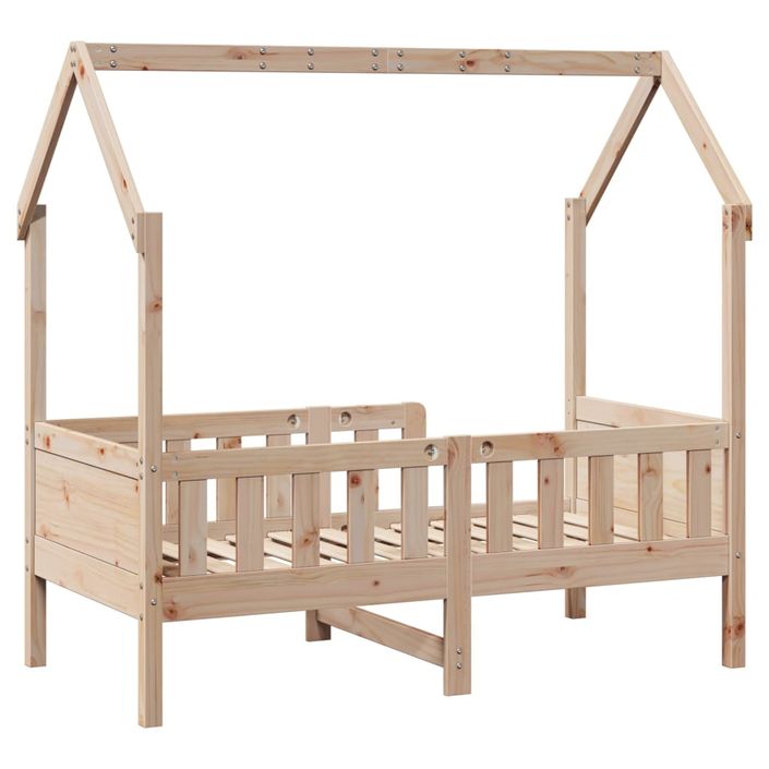 Cadre de lit d'enfants forme de maison 70x140cm bois pin massif - Photo n°6