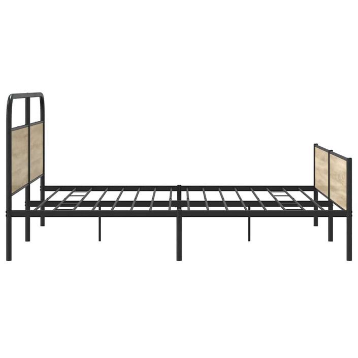 Cadre de lit en métal sans matelas chêne fumé 183x213 cm - Photo n°6