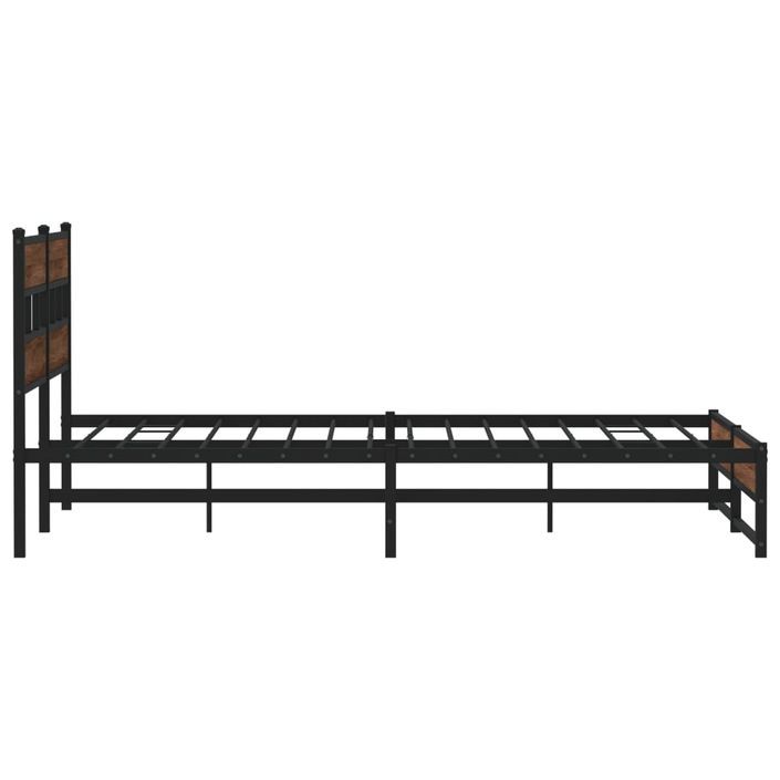 Cadre de lit en métal sans matelas chêne marron 183x213 cm - Photo n°5