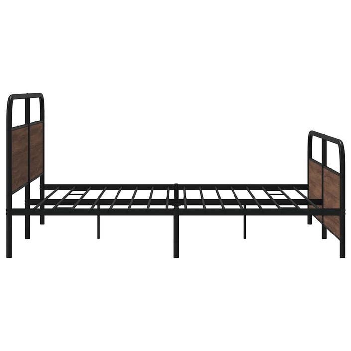 Cadre de lit en métal sans matelas chêne marron 183x213 cm - Photo n°6