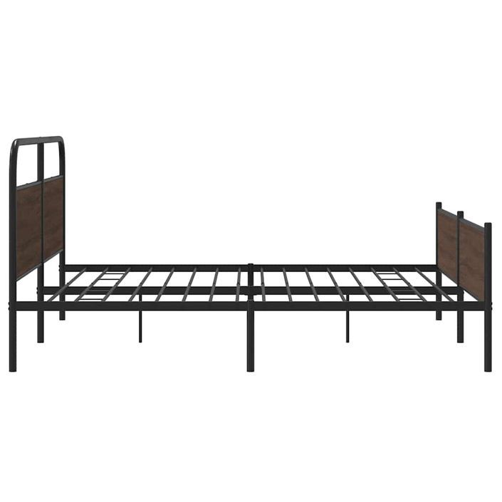 Cadre de lit en métal sans matelas chêne marron 183x213 cm - Photo n°6