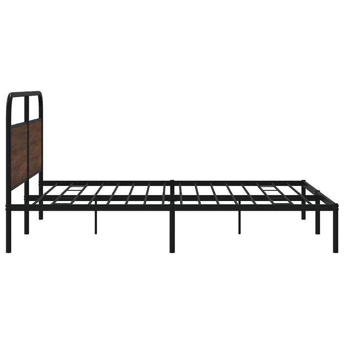 Cadre de lit en métal sans matelas chêne marron 193x203 cm - Photo n°6