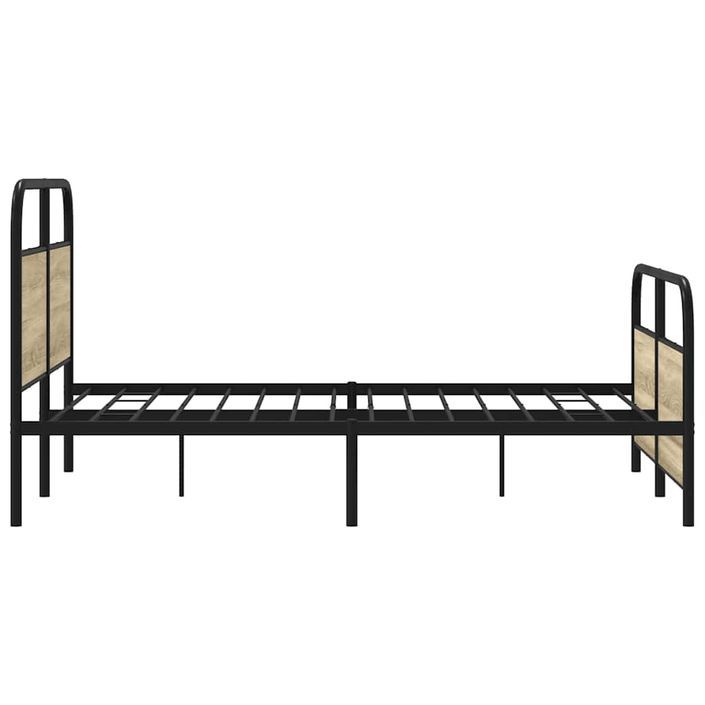 Cadre de lit en métal sans matelas chêne sonoma 137x190 cm - Photo n°5