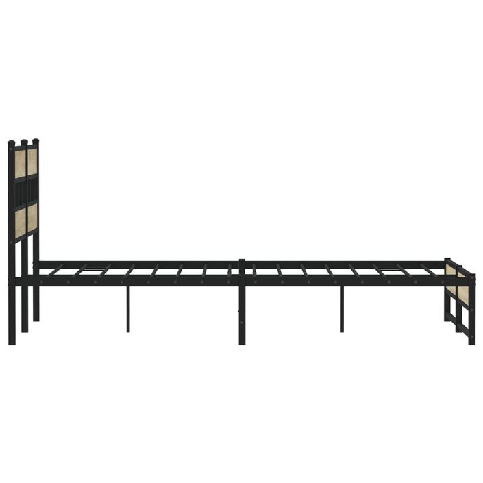 Cadre de lit en métal sans matelas chêne sonoma 140x190 cm - Photo n°5