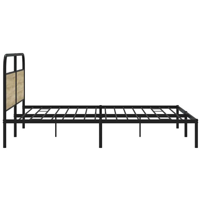 Cadre de lit en métal sans matelas chêne sonoma 183x213 cm - Photo n°6