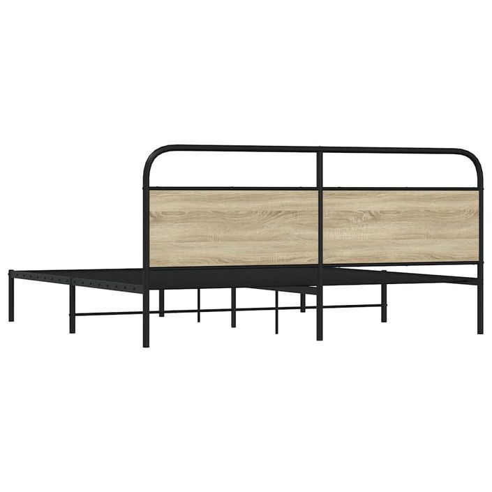 Cadre de lit en métal sans matelas chêne sonoma 183x213 cm - Photo n°7