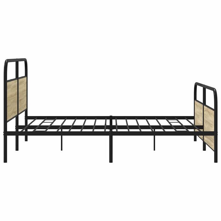 Cadre de lit en métal sans matelas chêne sonoma 183x213 cm - Photo n°5