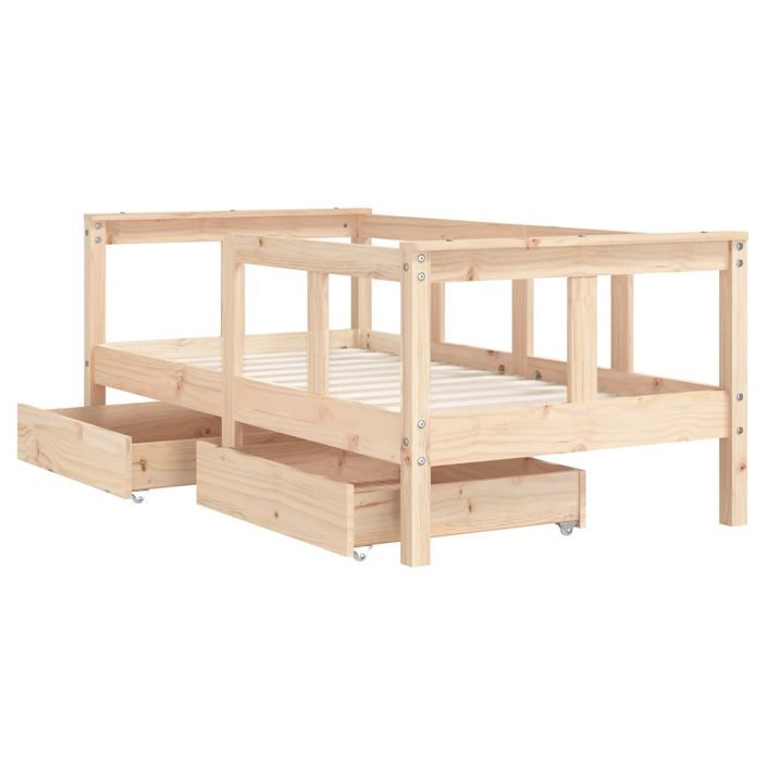 Cadre de lit enfant avec tiroirs 70x140 cm bois de pin massif - Photo n°4