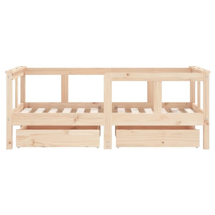 Cadre de lit enfant avec tiroirs 70x140 cm bois de pin massif - Photo n°6