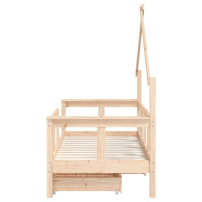Cadre de lit enfant avec tiroirs 70x140 cm bois de pin massif - Photo n°6