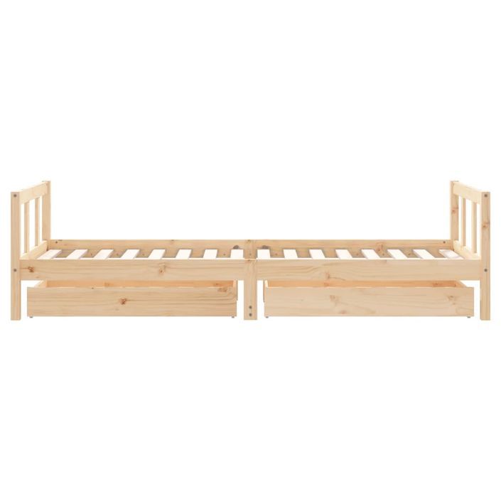 Cadre de lit enfant avec tiroirs 90x200 cm bois de pin massif - Photo n°6