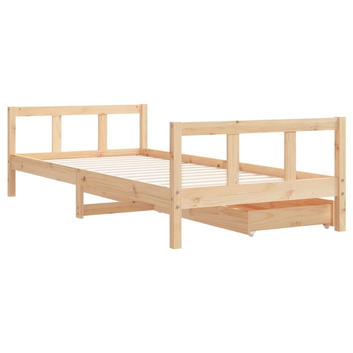 Cadre de lit enfant avec tiroirs 90x200 cm bois de pin massif - Photo n°7