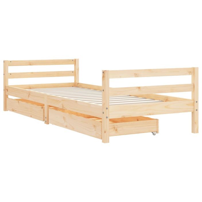 Cadre de lit enfant avec tiroirs 90x200 cm bois de pin massif - Photo n°3