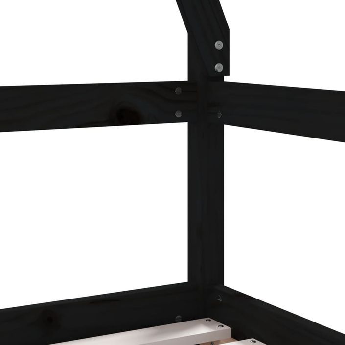 Cadre de lit enfant avec tiroirs noir 70x140 cm bois pin massif - Photo n°8
