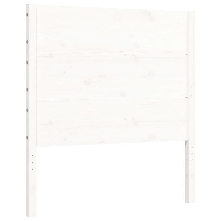 Cadre de lit et tête de lit blanc 100x200 cm bois massif - Photo n°8