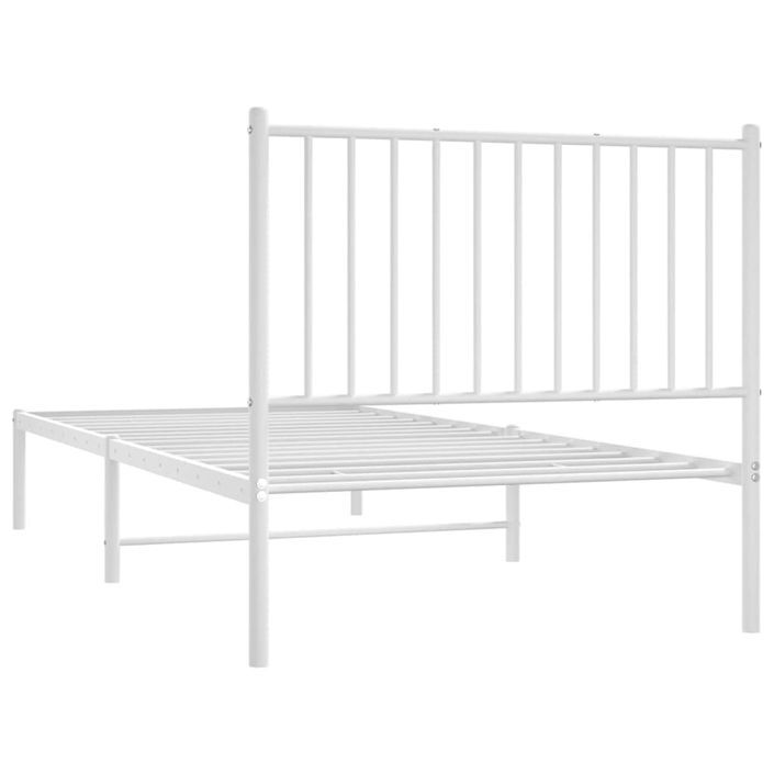 Cadre de lit métal avec tête de lit blanc 90x200 cm - Photo n°7