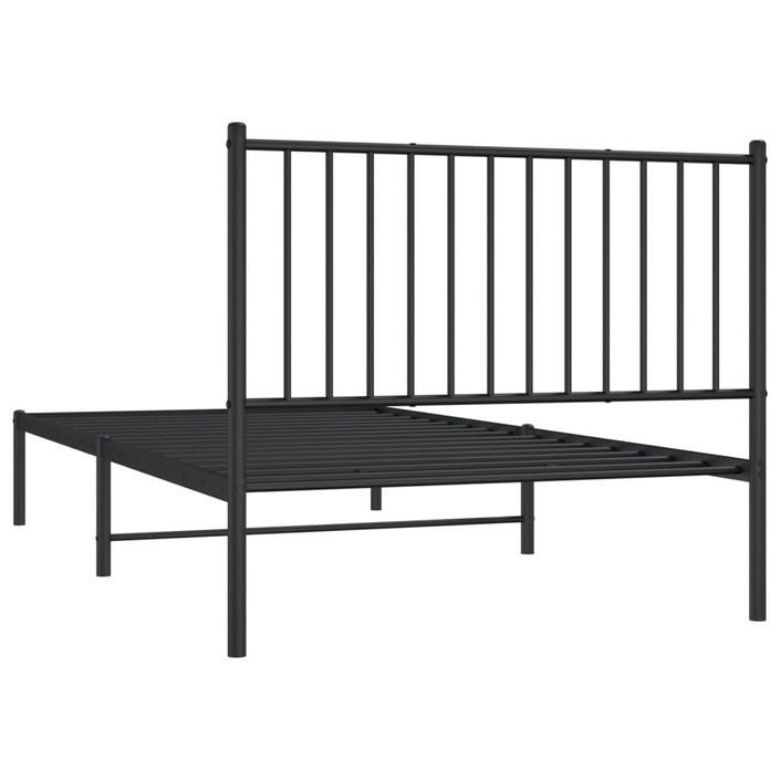 Cadre de lit métal avec tête de lit noir 100x200 cm - Photo n°7