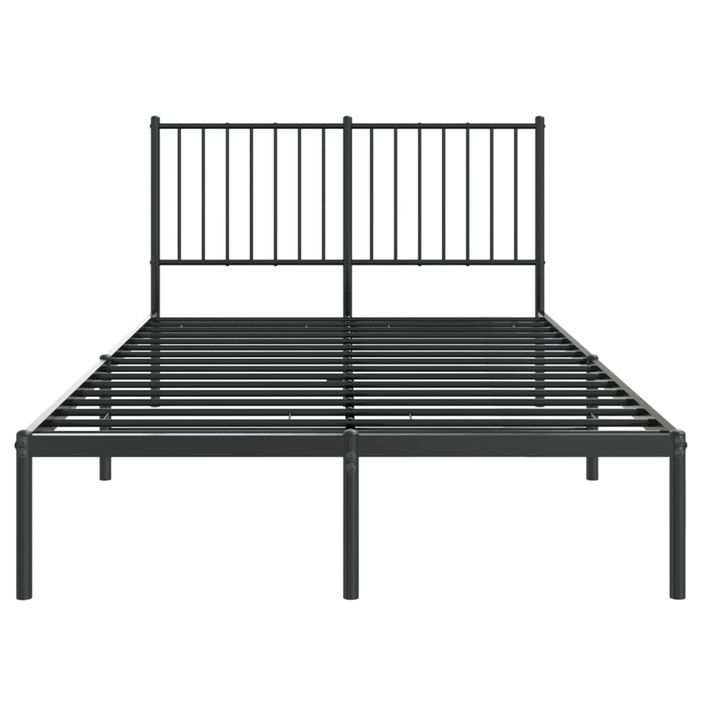 Cadre de lit métal avec tête de lit noir 120x200 cm - Photo n°5