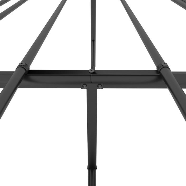 Cadre de lit métal avec tête de lit noir 140x200 cm - Photo n°8