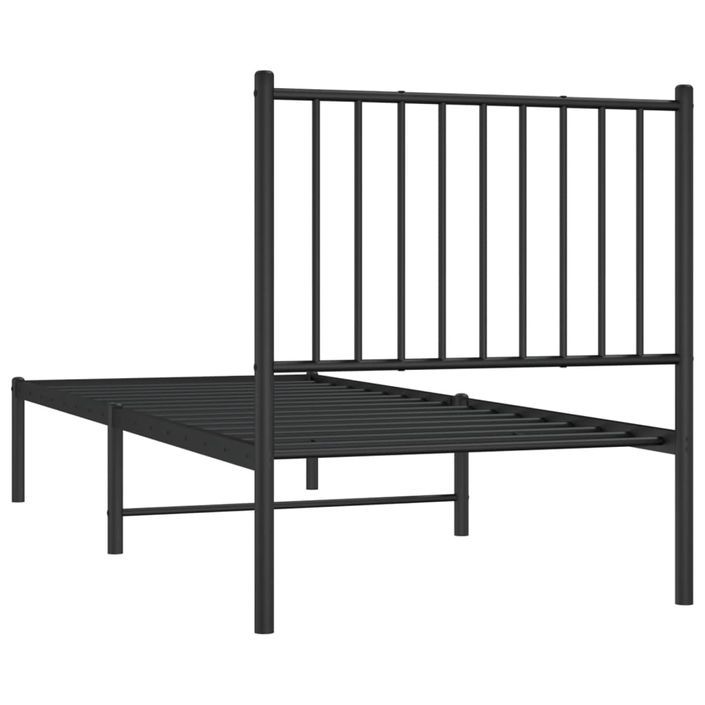 Cadre de lit métal avec tête de lit noir 80x200 cm - Photo n°7