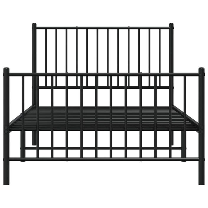 Cadre de lit métal avec tête de lit/pied de lit noir 100x190 cm - Photo n°5