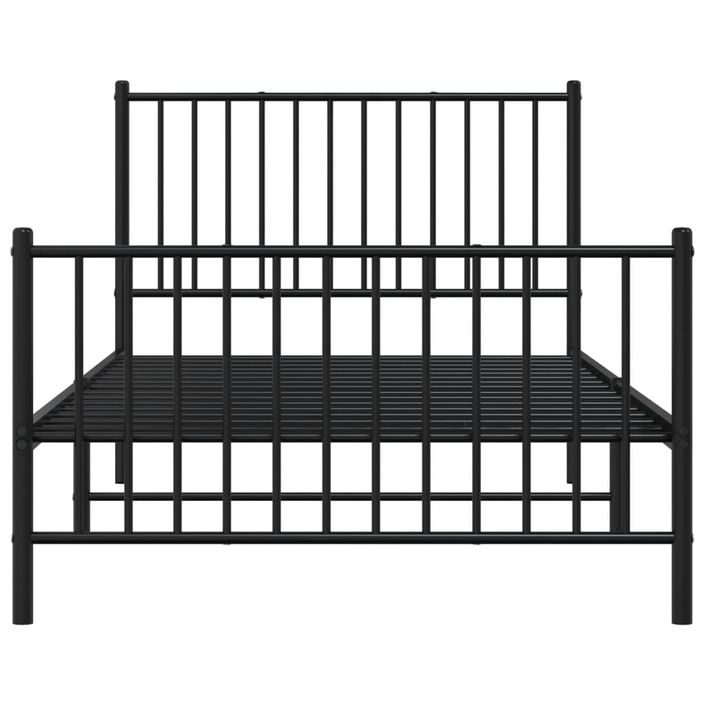 Cadre de lit métal avec tête de lit/pied de lit noir 100x200 cm - Photo n°5