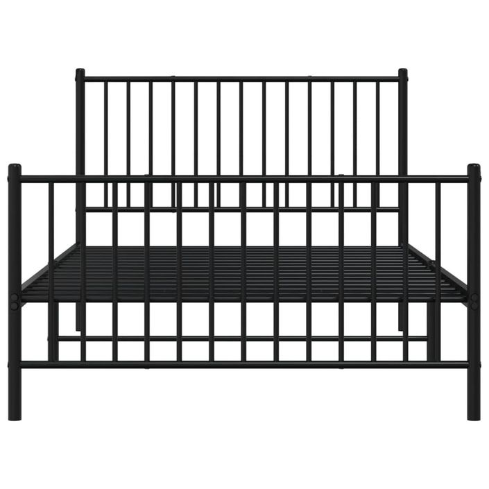 Cadre de lit métal avec tête de lit/pied de lit noir 107x203 cm - Photo n°5