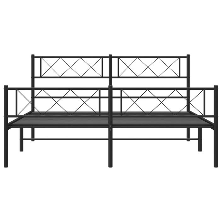 Cadre de lit métal avec tête de lit/pied de lit noir 120x190 cm - Photo n°4
