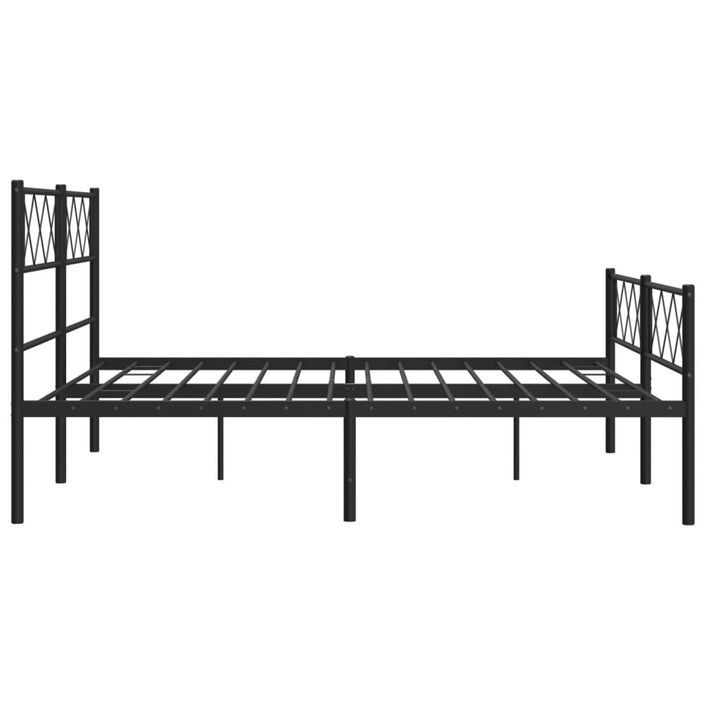 Cadre de lit métal avec tête de lit/pied de lit noir 120x200 cm - Photo n°6