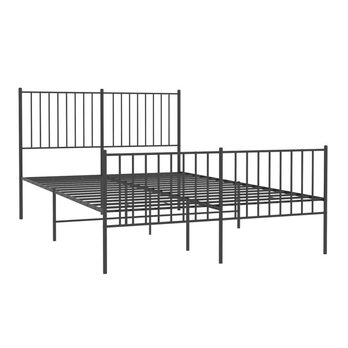 Cadre de lit métal avec tête de lit/pied de lit noir 135x190 cm - Photo n°4