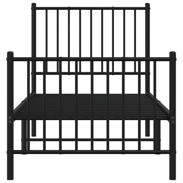 Cadre de lit métal avec tête de lit/pied de lit noir 80x200 cm - Photo n°5