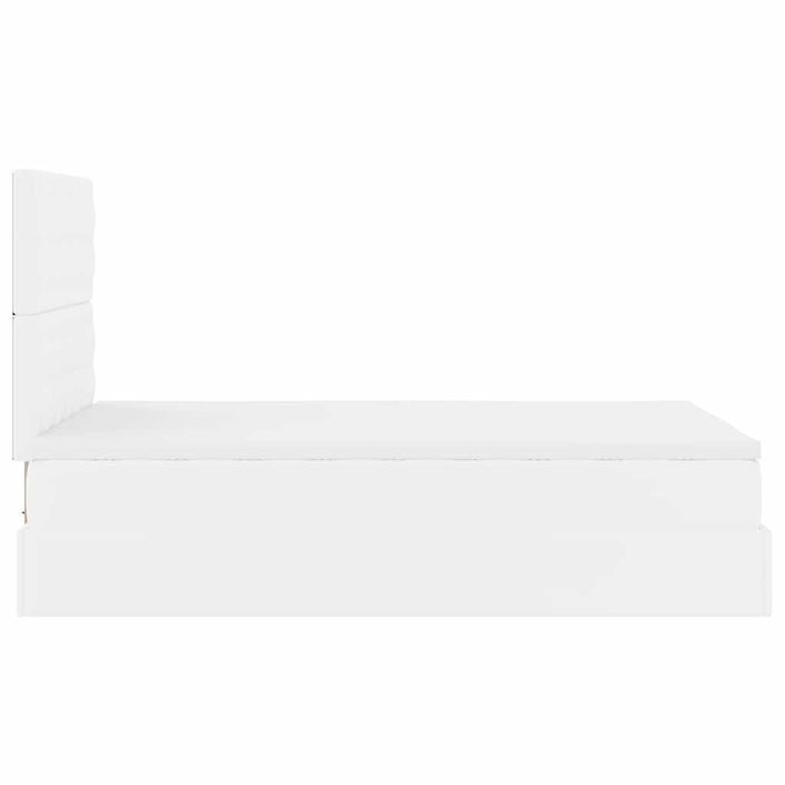 Cadre de lit ottoman avec matelas blanc 120x190 cm similicuir - Photo n°8