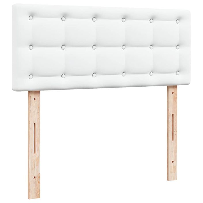 Cadre de lit ottoman avec matelas blanc 120x200 cm similicuir - Photo n°7