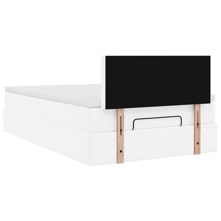 Cadre de lit ottoman avec matelas blanc 120x200 cm similicuir - Photo n°9