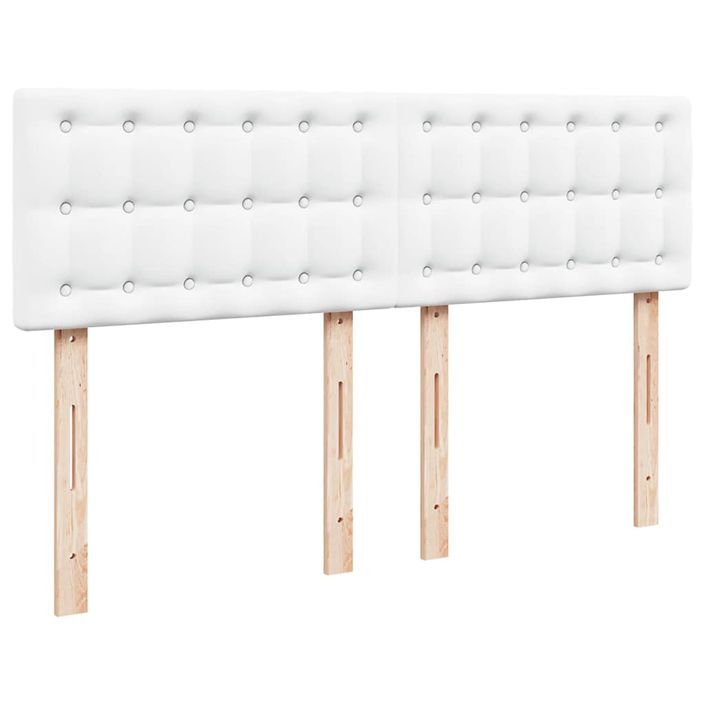 Cadre de lit ottoman avec matelas blanc 140x190 cm similicuir - Photo n°7