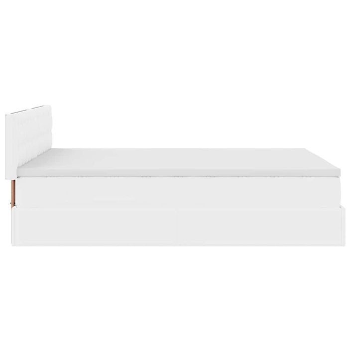 Cadre de lit ottoman avec matelas blanc 140x190 cm similicuir - Photo n°8