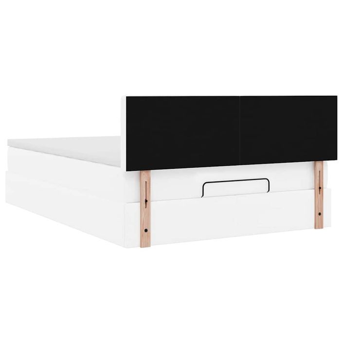 Cadre de lit ottoman avec matelas blanc 140x190 cm similicuir - Photo n°9