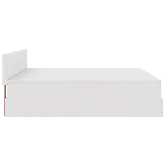 Cadre de lit ottoman avec matelas blanc 200x200 cm similicuir - Photo n°8