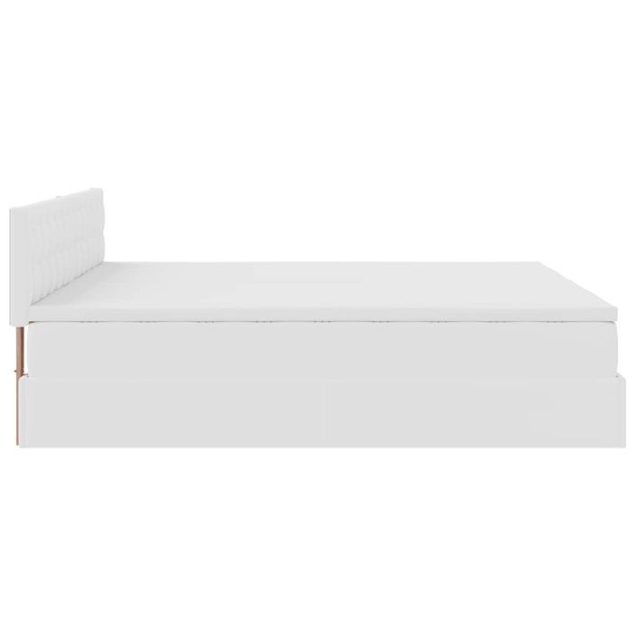 Cadre de lit ottoman avec matelas blanc 200x200 cm similicuir - Photo n°9