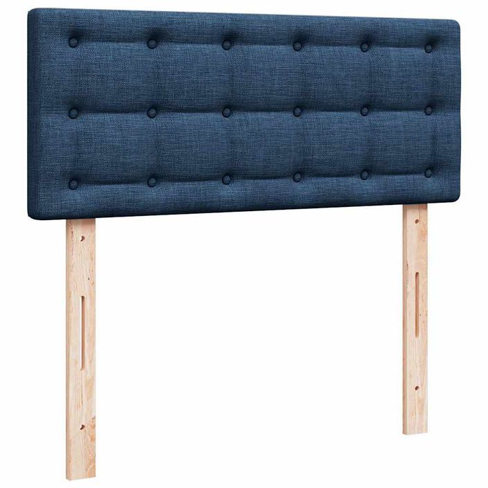 Cadre de lit ottoman avec matelas bleu 120x200 cm tissu - Photo n°7