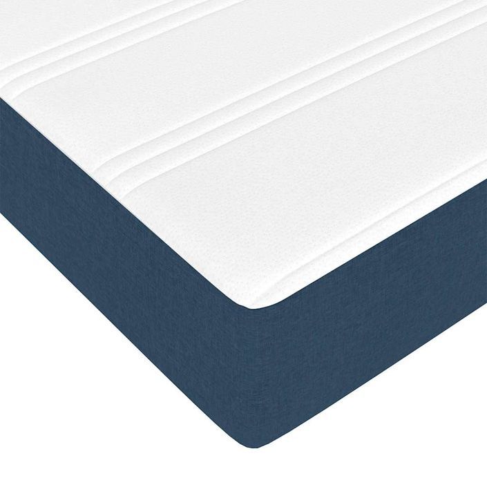 Cadre de lit ottoman avec matelas bleu 90x200 cm tissu - Photo n°11