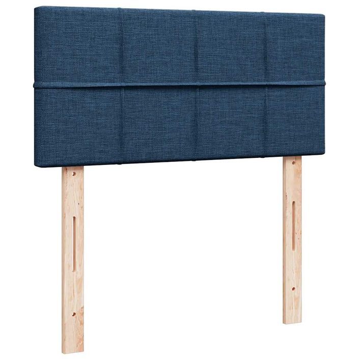 Cadre de lit ottoman avec matelas bleu 90x200 cm tissu - Photo n°7