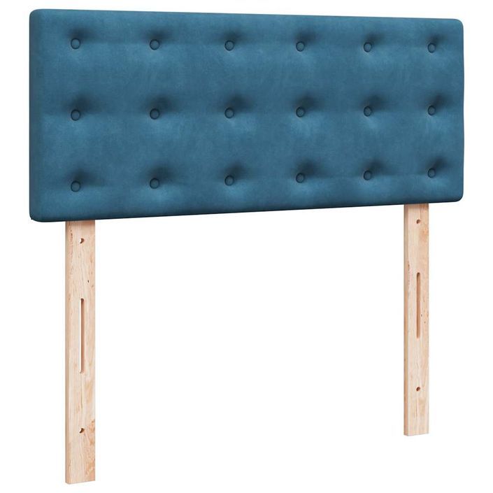 Cadre de lit ottoman avec matelas bleu foncé 120x190 cm velours - Photo n°7