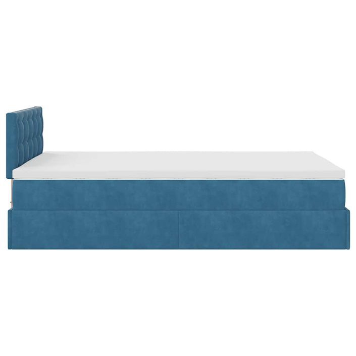 Cadre de lit ottoman avec matelas bleu foncé 120x190 cm velours - Photo n°8