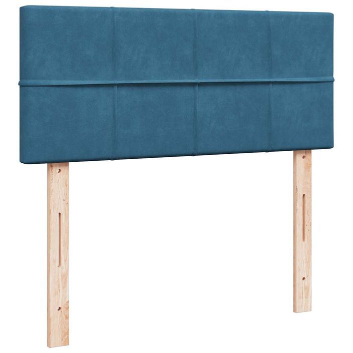 Cadre de lit ottoman avec matelas bleu foncé 120x190 cm velours - Photo n°8