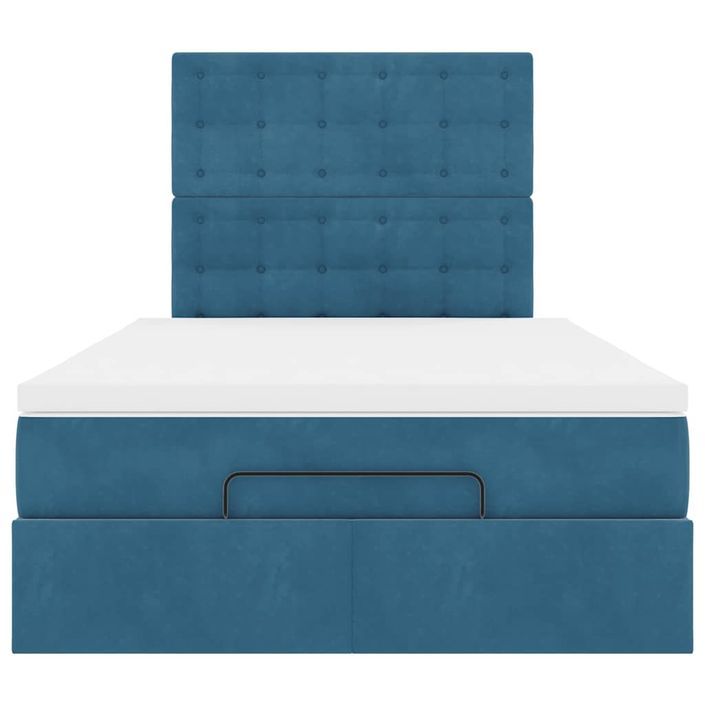 Cadre de lit ottoman avec matelas bleu foncé 120x190 cm velours - Photo n°5