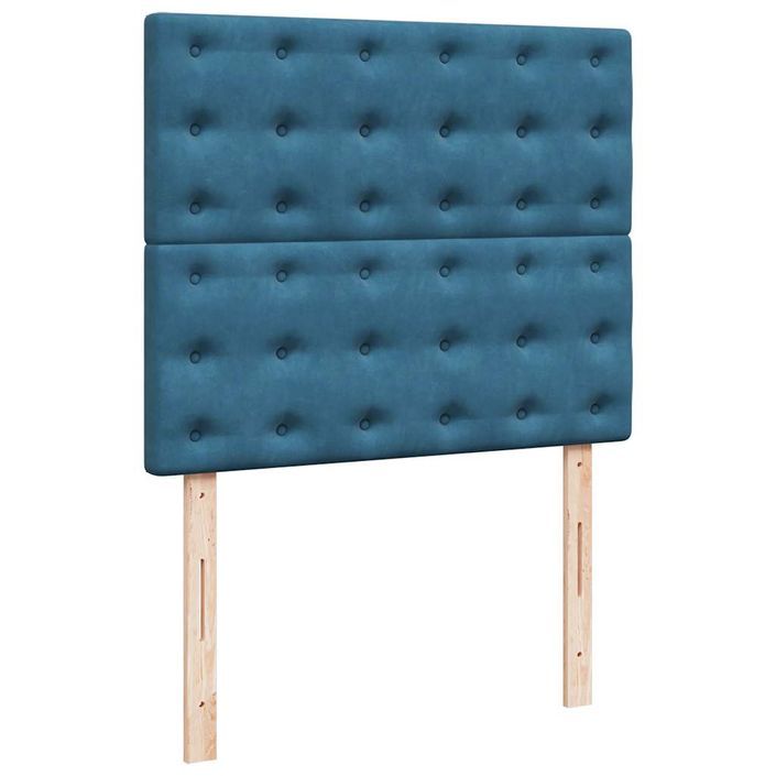 Cadre de lit ottoman avec matelas bleu foncé 120x190 cm velours - Photo n°10